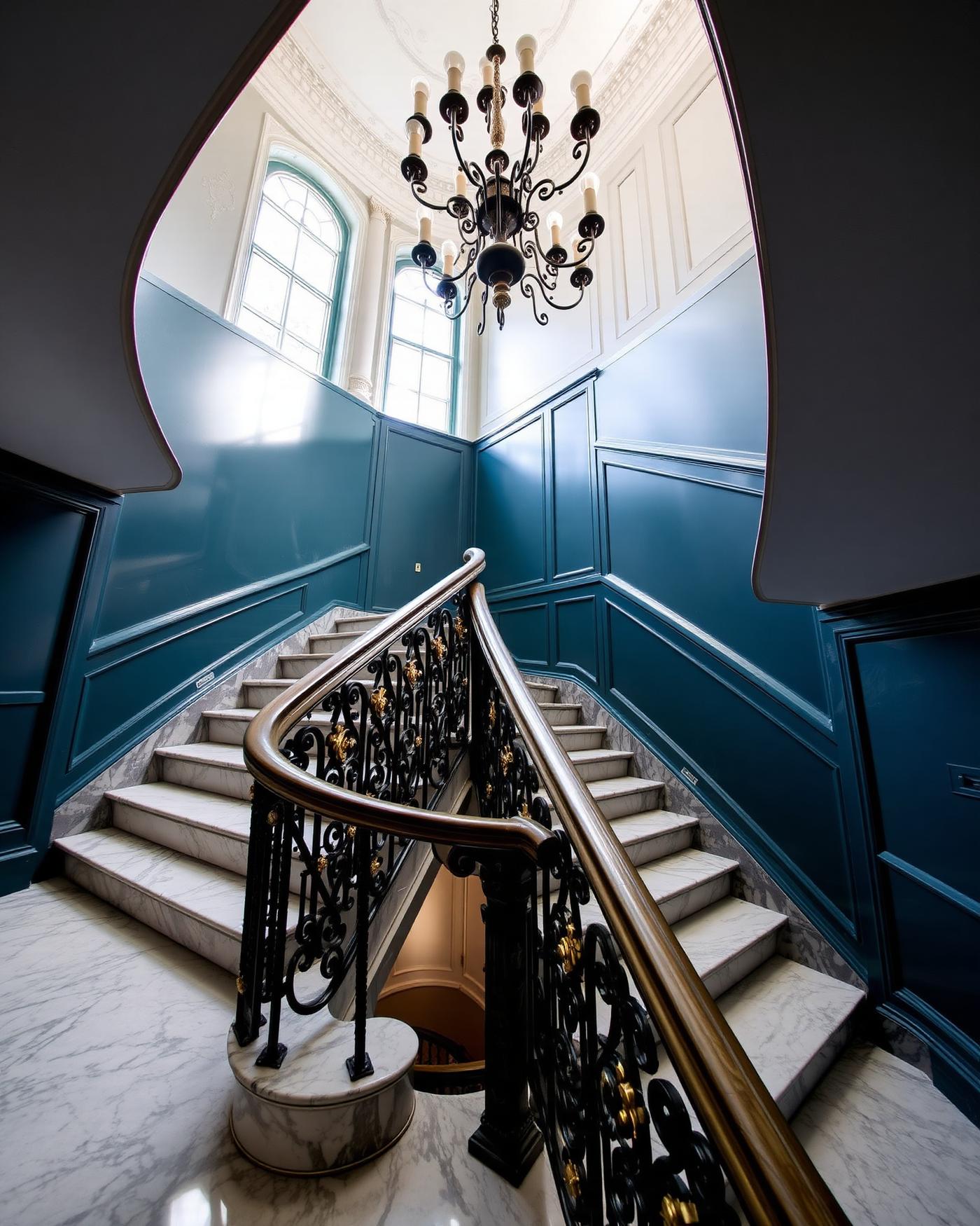 Restored townhouse staircase